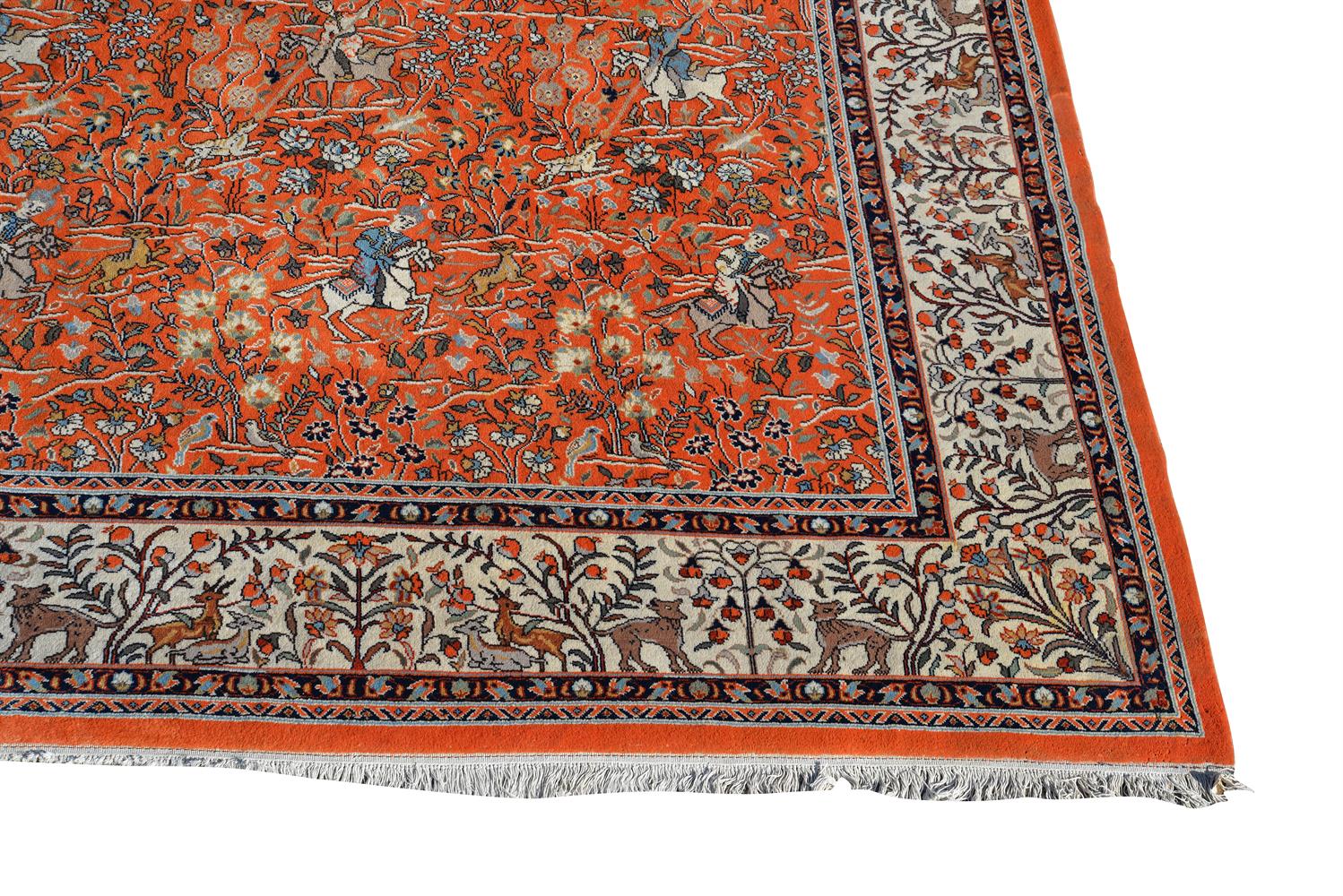 A HUNTING CARPET IN TABRIZ STYLE - Image 2 of 3