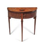 A DUTCH WALNUT AND MARQUETRY INLAID SIDE TABLE