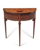 A DUTCH WALNUT AND MARQUETRY INLAID SIDE TABLE