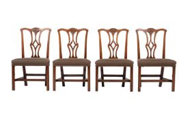 A SET OF FOUR GEORGE III MAHOGANY SIDE CHAIRSLATE 18TH CENTURY96cm high overall