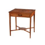 AN EDWARDIAN SATINWOOD AND MARQUETRY SIDE TABLE