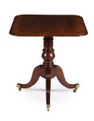 A REGENCY MAHOGANY AND SATINWOOD CROSSBANDED TILT TOP TABLE