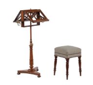 A GEORGE IV MAHOGANY DUET MUSIC STAND