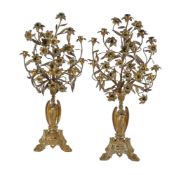 A PAIR OF GILT FRENCH CANDELABRA IN LATE 19TH CENTURY STYLE