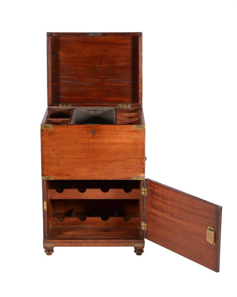 A MAHOGANY CAMPAIGN WINE COOLER - Image 3 of 3