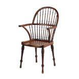 A MAHOGANY SPINDLE BACK WINDSOR ARMCHAIR