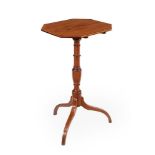 Y A GEORGE III MAHOGANY AND INLAID TRIPOD WINE TABLE