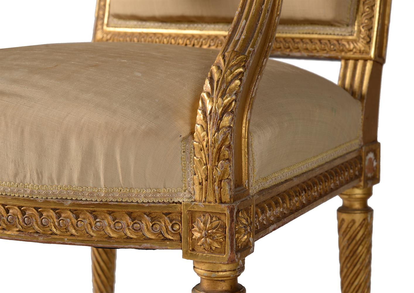 A FRENCH GILTWOOD FAUTEUIL IN LOUIS XVI STYLE - Bild 5 aus 8