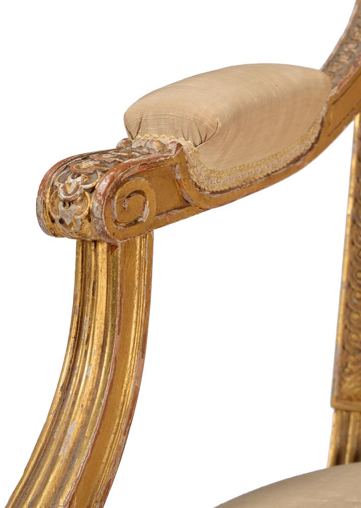 A FRENCH GILTWOOD FAUTEUIL IN LOUIS XVI STYLE - Bild 3 aus 8