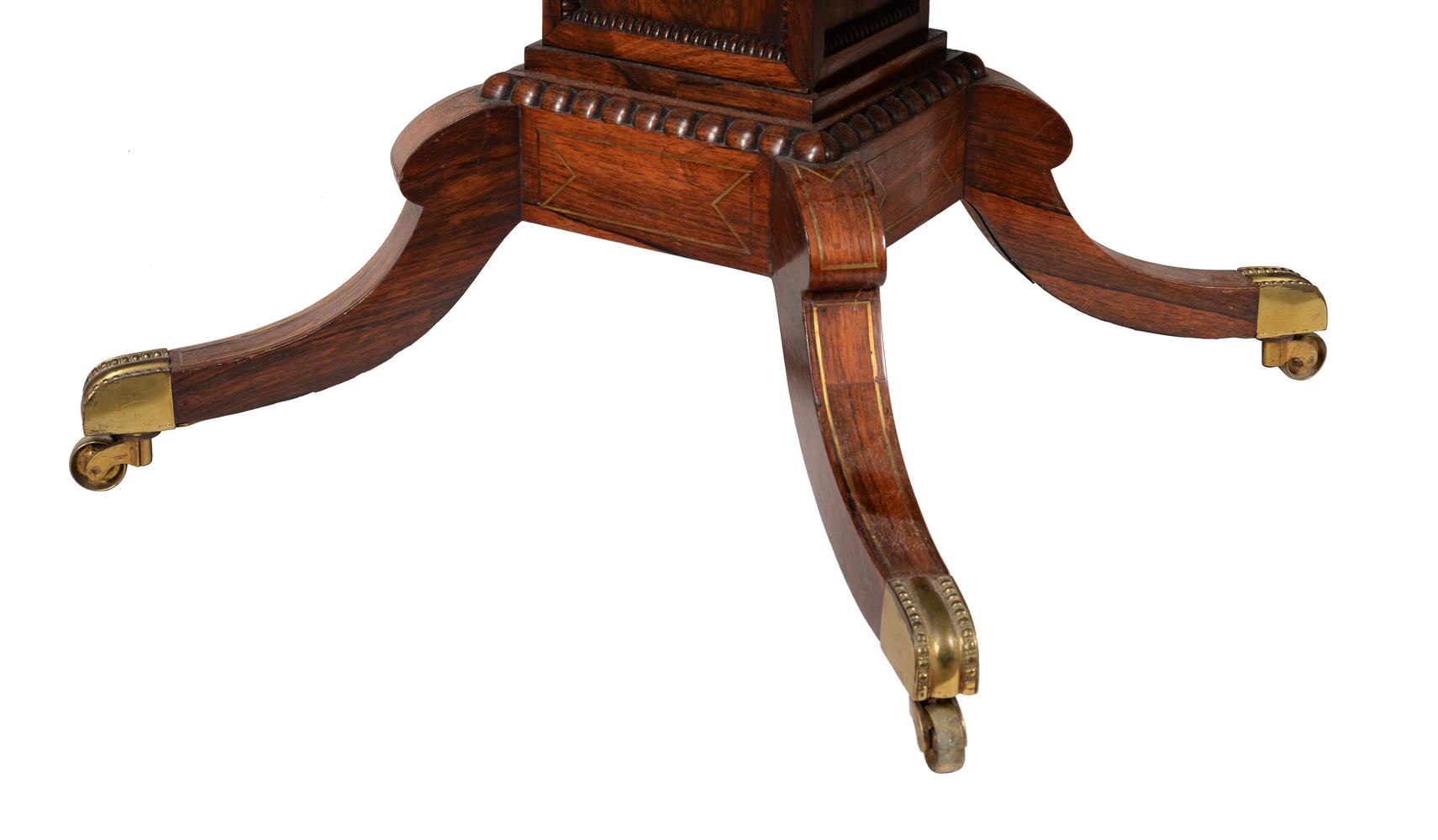 Y A GEORGE IV ROSEWOOD AND BRASS INLAID SOFA TABLE - Image 4 of 4