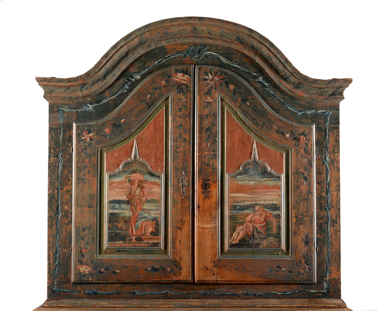 A SWISS TYROLEAN PAINTED SIDEBOARD CABINET, EARLY 19TH CENTURY - Bild 2 aus 3