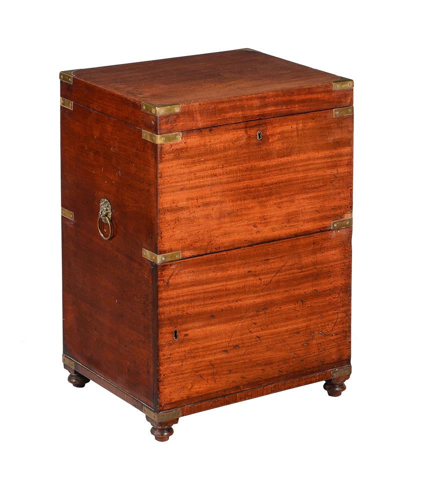 A MAHOGANY CAMPAIGN WINE COOLER