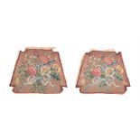 A PAIR OF NEEDLEWORK SEAT COVERS