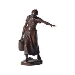 HANS MULLER (GERMAN 1874 - 1947), A BRONZE FIGURE 'WATER CARRIER'