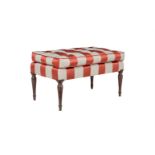 Y A REGENCY SOLID ROSEWOOD AND UPHOLSTERED STOOL