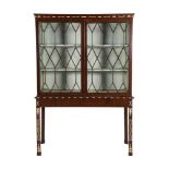 A MAHOGANY AND PARCEL GILT DISPLAY CABINET IN GEORGE III STYLE