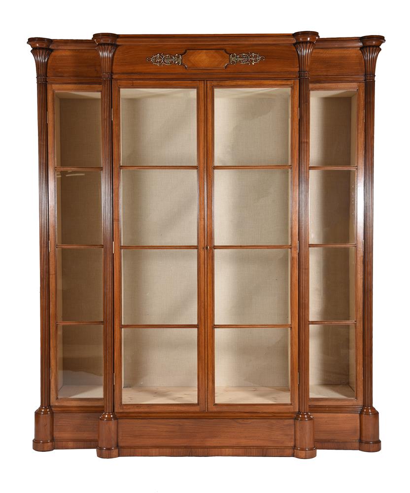 A MAHOGANY DISPLAY CABINET IN EMPIRE TASTE