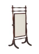 A GEORGE III MAHOGANY CHEVAL MIRROR