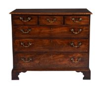 A GEORGE III MAHOGANY CHEST OF DRAWERS CIRCA 1780