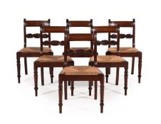 A SET OF SIX GEORGE IV MAHOGANY DINING CHAIRS