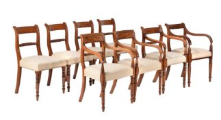 A HARLEQUIN SET OF FOURTEEN MAHOGANY DINING CHAIRS