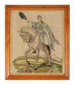 AN EARLY VICTORIAN NEEDLEWORK PICTURE OF SIR ARTHUR WELLESLEY, 1ST DUKE OF WELLINGTON