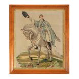 AN EARLY VICTORIAN NEEDLEWORK PICTURE OF SIR ARTHUR WELLESLEY, 1ST DUKE OF WELLINGTON