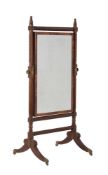 A GEORGE IV MAHOGANY CHEVAL MIRROR