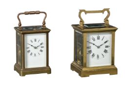 TWO FRENCH CARRIAGE TIMEPIECES