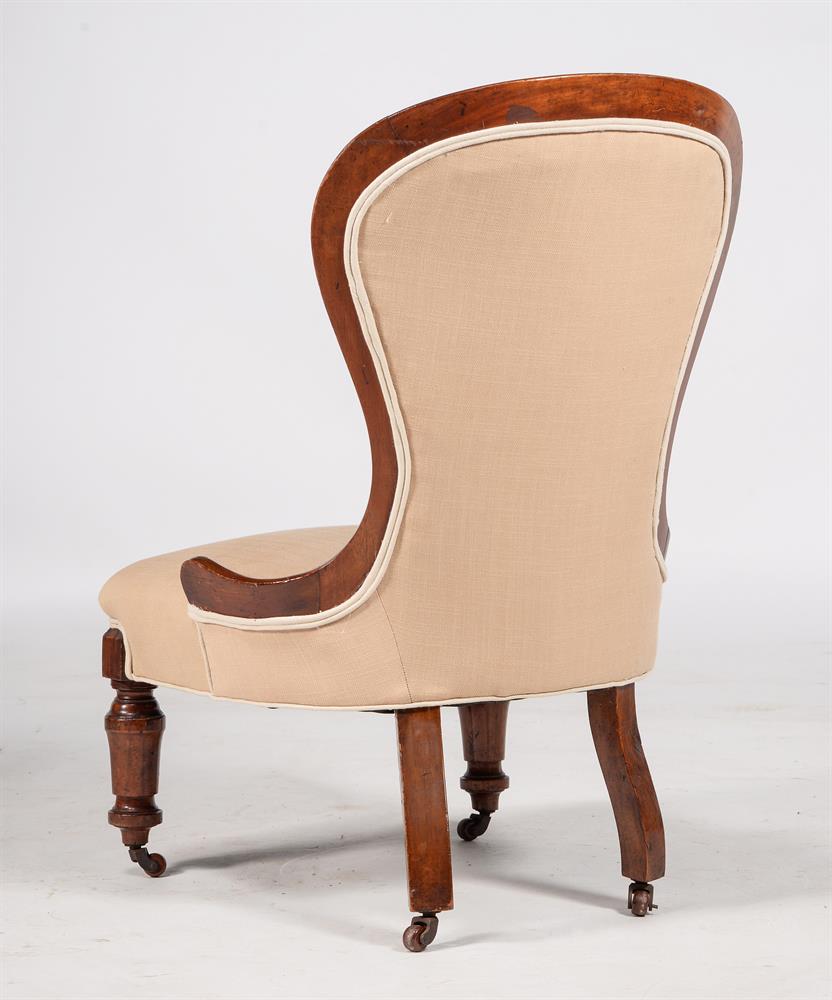 A VICTORIAN WALNUT AND UPHOLSTERED SALON CHAIR - Image 2 of 2