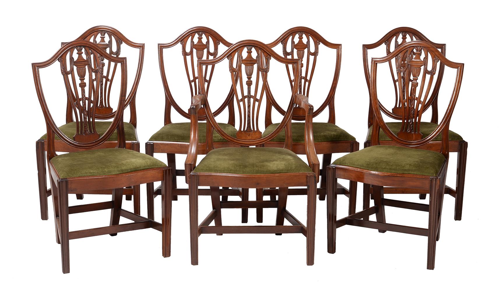 A HARLEQUIN SET OF TWELVE MAHOGANY DINING CHAIRS, IN GEORGE III STYLE