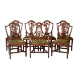 A HARLEQUIN SET OF TWELVE MAHOGANY DINING CHAIRS, IN GEORGE III STYLE