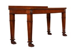 A MAHOGANY AND INLAID SERVING TABLE IN GEORGE III STYLE