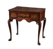 A GEORGE III OAK LOWBOY OR SIDE TABLE