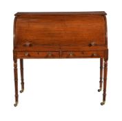 A GEORGE IV MAHOGANY CYLINDER WRITING DESK