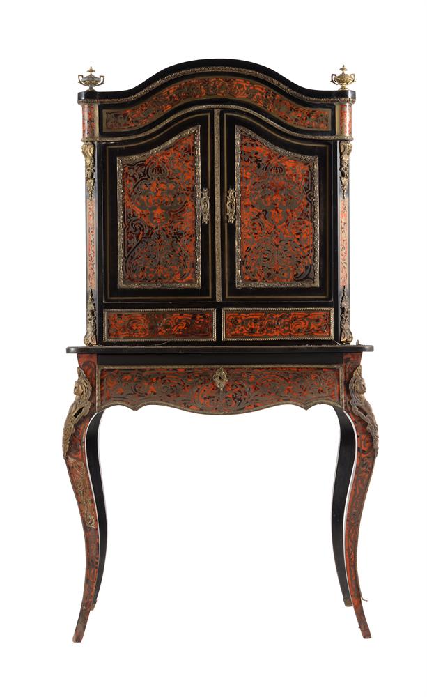 Y A NAPOLEON III EBONISED AND BOULE INLAID SECRETAIRE CABINET