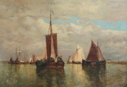 DUTCH SCHOOL (19TH CENTURY), DUTCH BOATS OFF FLUSHING - A STORM COMING