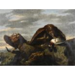 CHARLES VERLAT (BELGIAN 1824-1890), TWO EAGLES WITH THEIR KILL ON A ROCKY