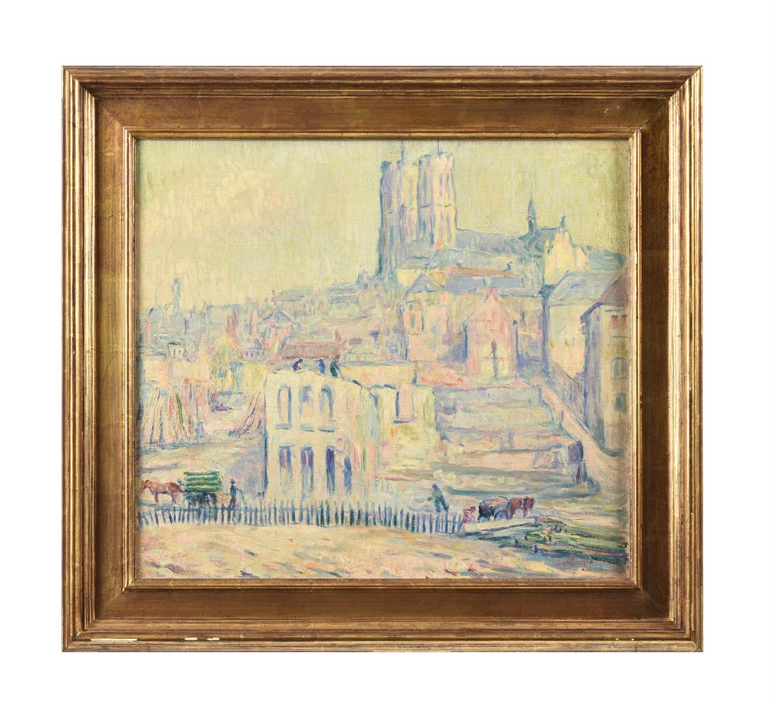 λ FERNAND VERHAEGEN (BELGIAN 1883-1975), FRENCH CATHEDRAL VIEW - Image 2 of 3