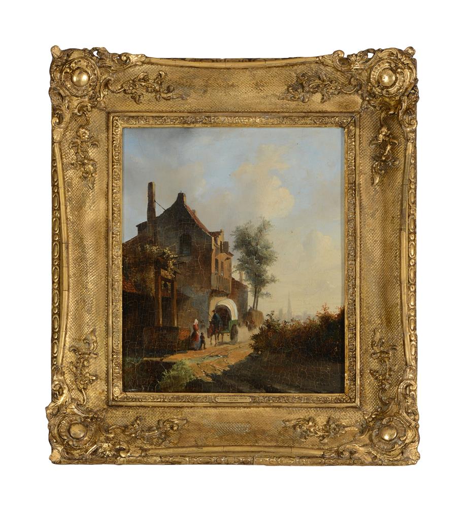 CIRCLE OF PIETER GERARDUS VERTIN (DUTCH 1819-1893), FIGURE BY A WAGGON ON A COUNTRY ROAD - Image 2 of 3