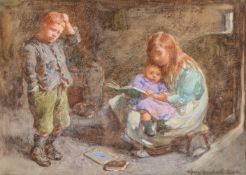 JOHN HENRY HENSHALL (BRITISH 1856-1928), CHILDREN READING