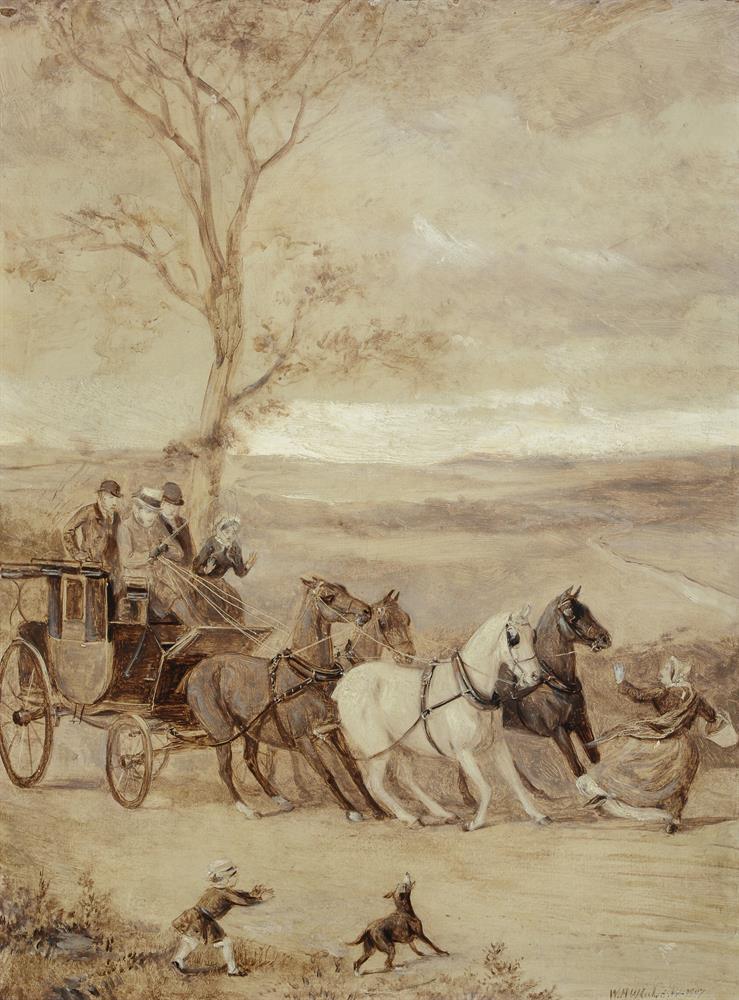 WILLIAM HENRY WHEELWRIGHT (BRITISH 19TH/20TH CENTURY), COACHING SCENES, A PAIR