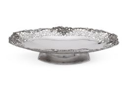 A SILVER OBLONG PIERCED DISH, FRANK COBB & CO. LTD