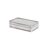[LANCASHIRE COTTON INDUSTRY INTEREST] AN EARLY VICTORIAN SILVER RECTANGULAR SNUFF BOX