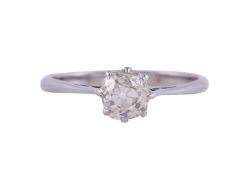 A SINGLE STONE DIAMOND RING