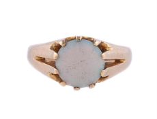 A VICTORIAN 18 CARAT GOLD OPAL RING, CHESTER 1883