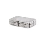 [MERSEY FERRY INTEREST] AN EARLY VICTORIAN SILVER SHAPED RECTANGULAR SNUFF BOX, EDWARD SMITH