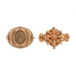 TWO VICTORIAN GOLD BROOCHES