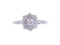 A DIAMOND CLUSTER RING