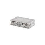 [LANCASHIRE COTTON INDUSTRY INTEREST] A VICTORIAN SILVER SHAPED RECTANGULAR SNUFF BOX